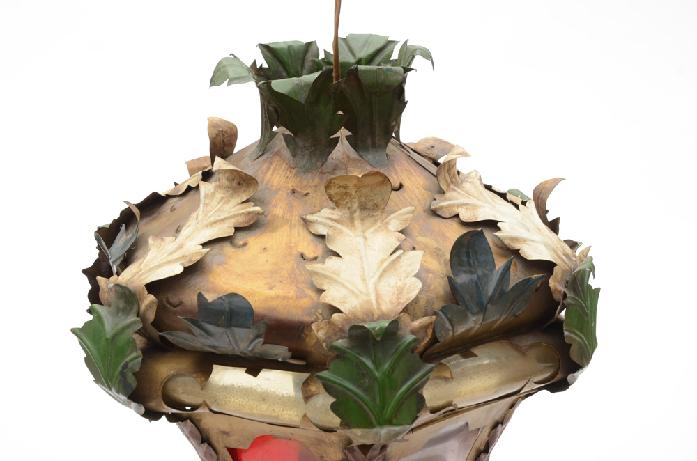 Vintage Italian Tole Painted Lantern