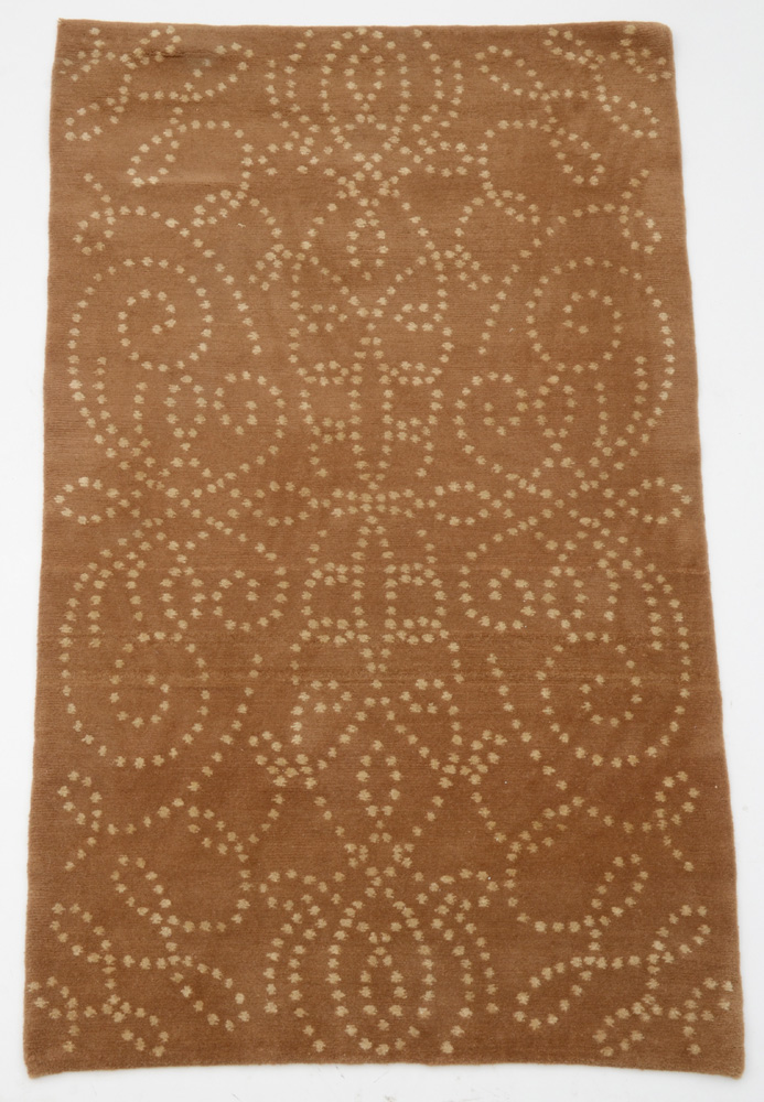 Carpet Creations Tibetan Hand Knotted Wool and Silk Accent Rug