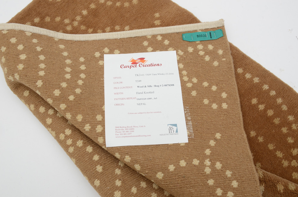 Carpet Creations Tibetan Hand Knotted Wool and Silk Accent Rug