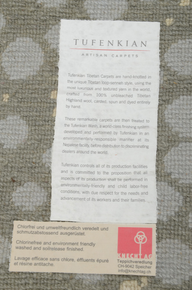 Tufenkian Tibetan Shakti Hand Knotted Wool and Silk Accent Rug