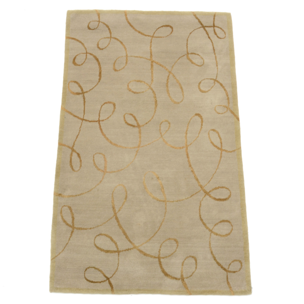 Tufenkian Tibetan Shakti Hand Knotted Wool and Silk Accent Rug