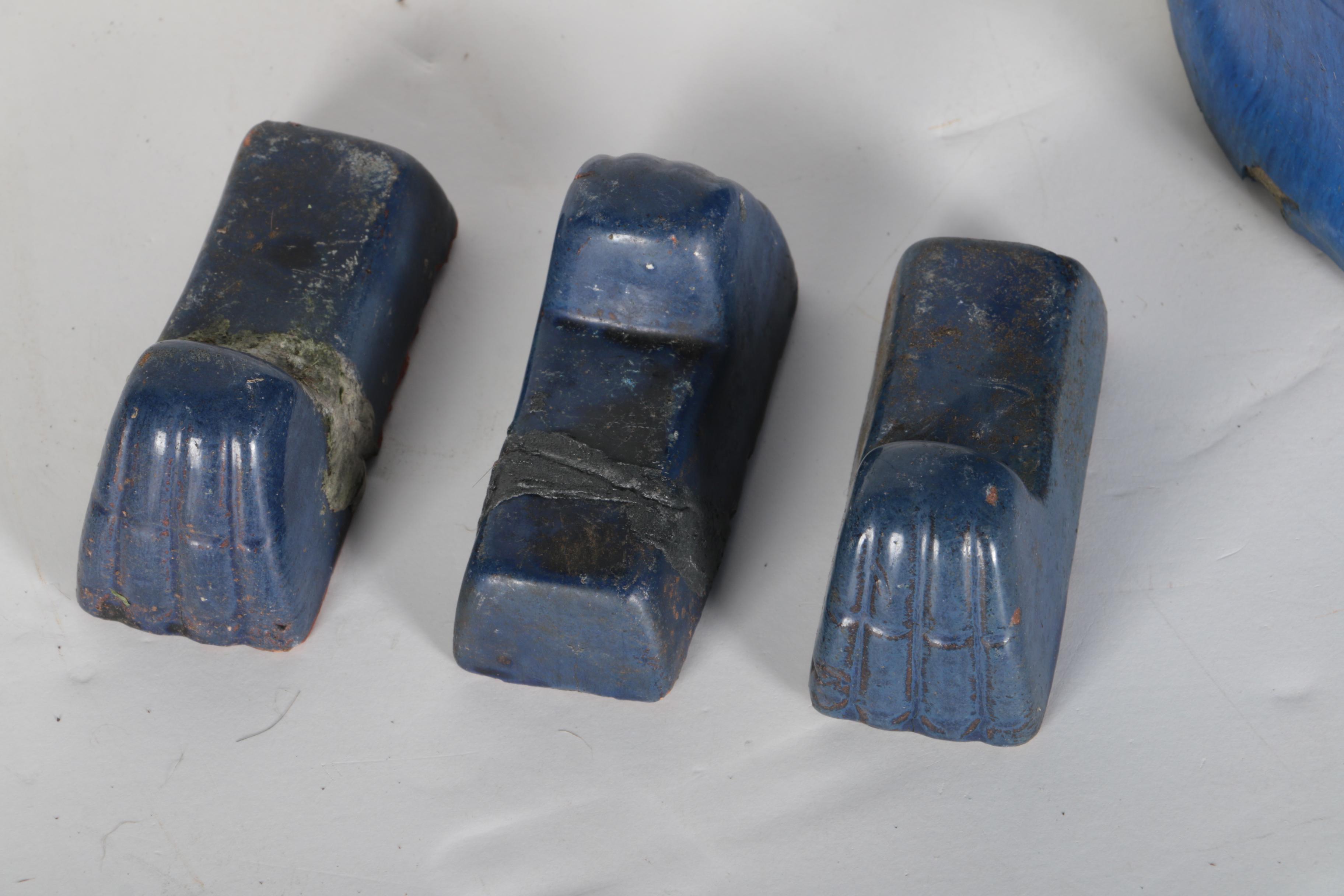 Set of Blue Terra Cotta Flower Pots