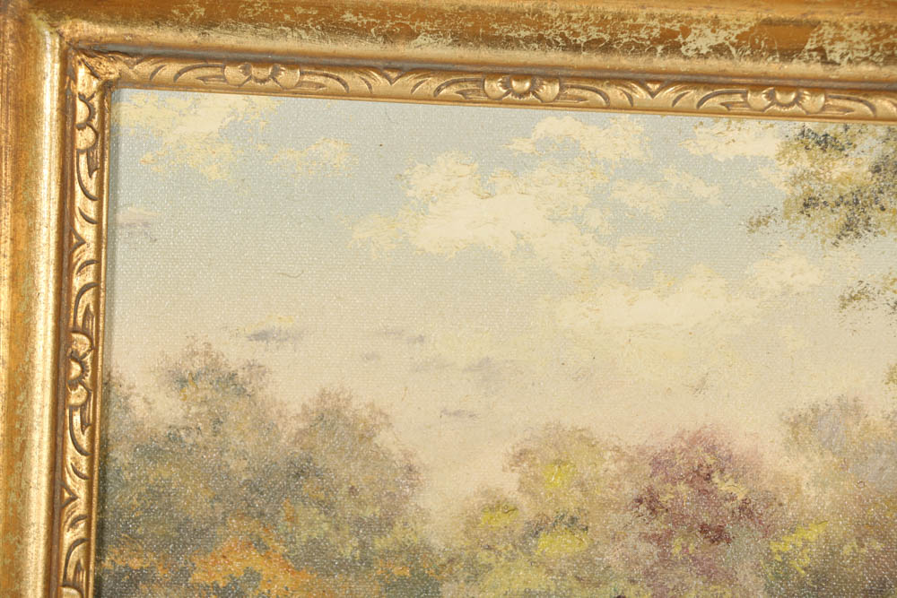 Helmut Breuninger Oil Painting on Canvas Figural Landscape