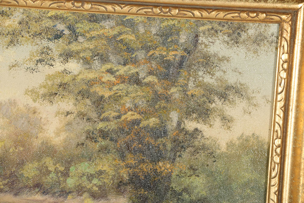 Helmut Breuninger Oil Painting on Canvas Figural Landscape