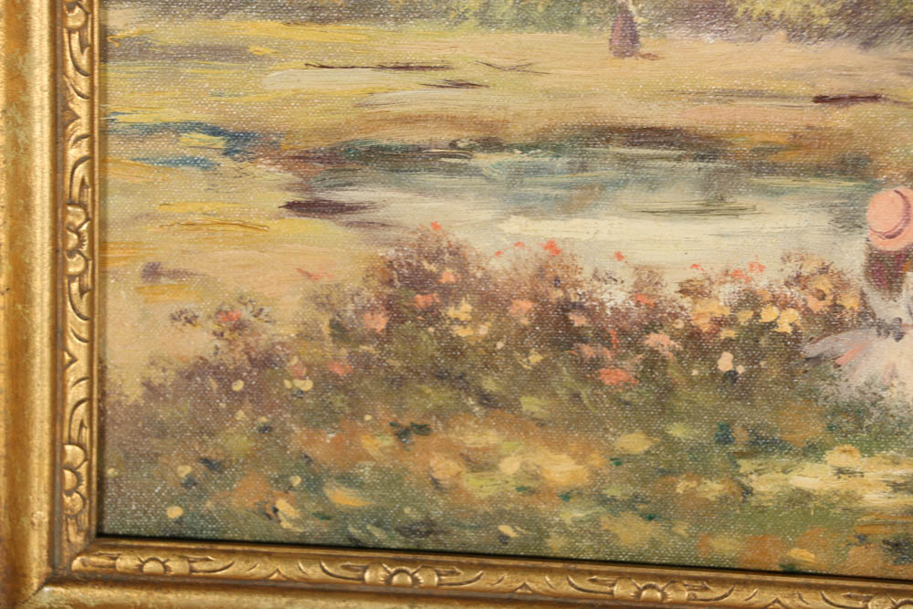 Helmut Breuninger Oil Painting on Canvas Figural Landscape