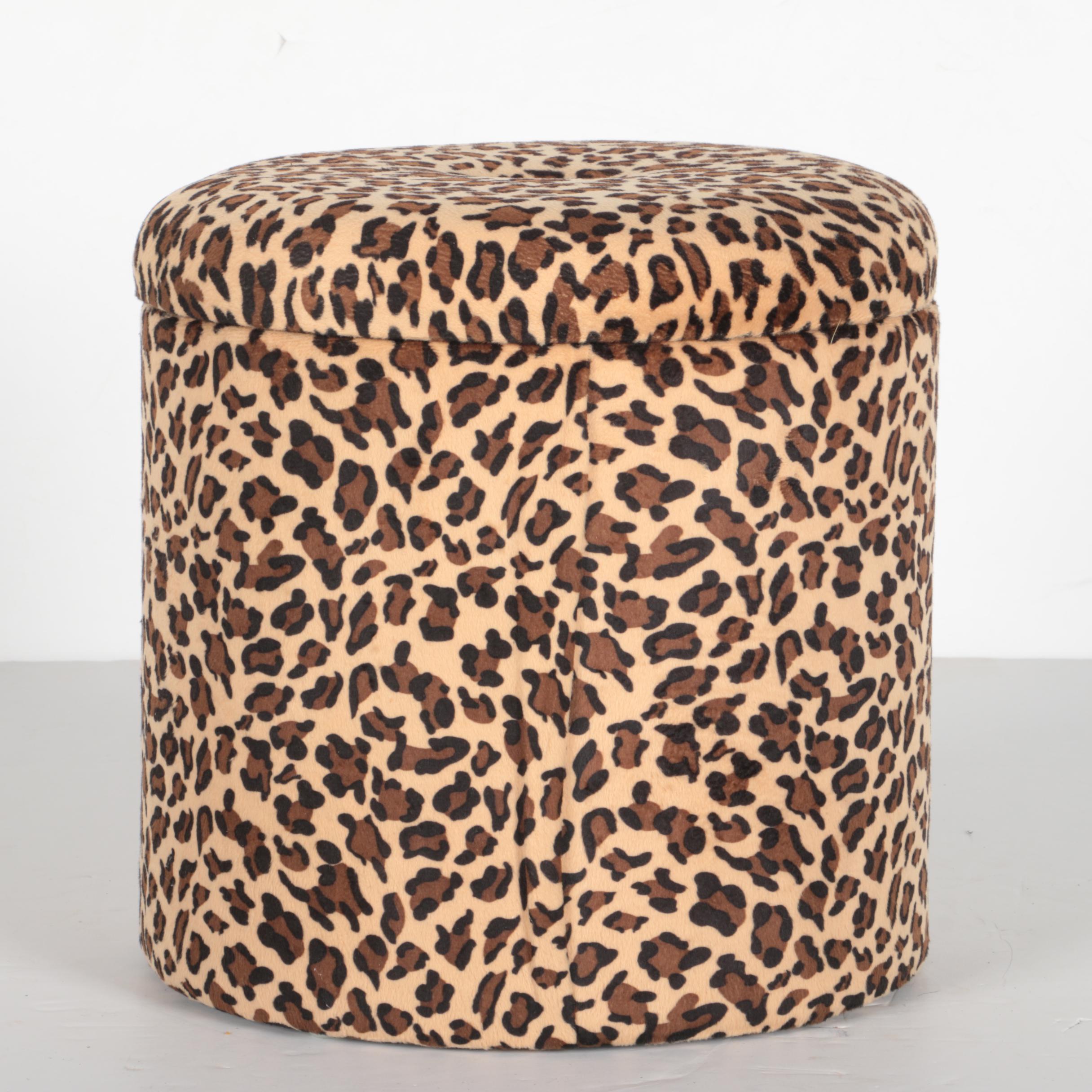 Leopard Print Ottoman