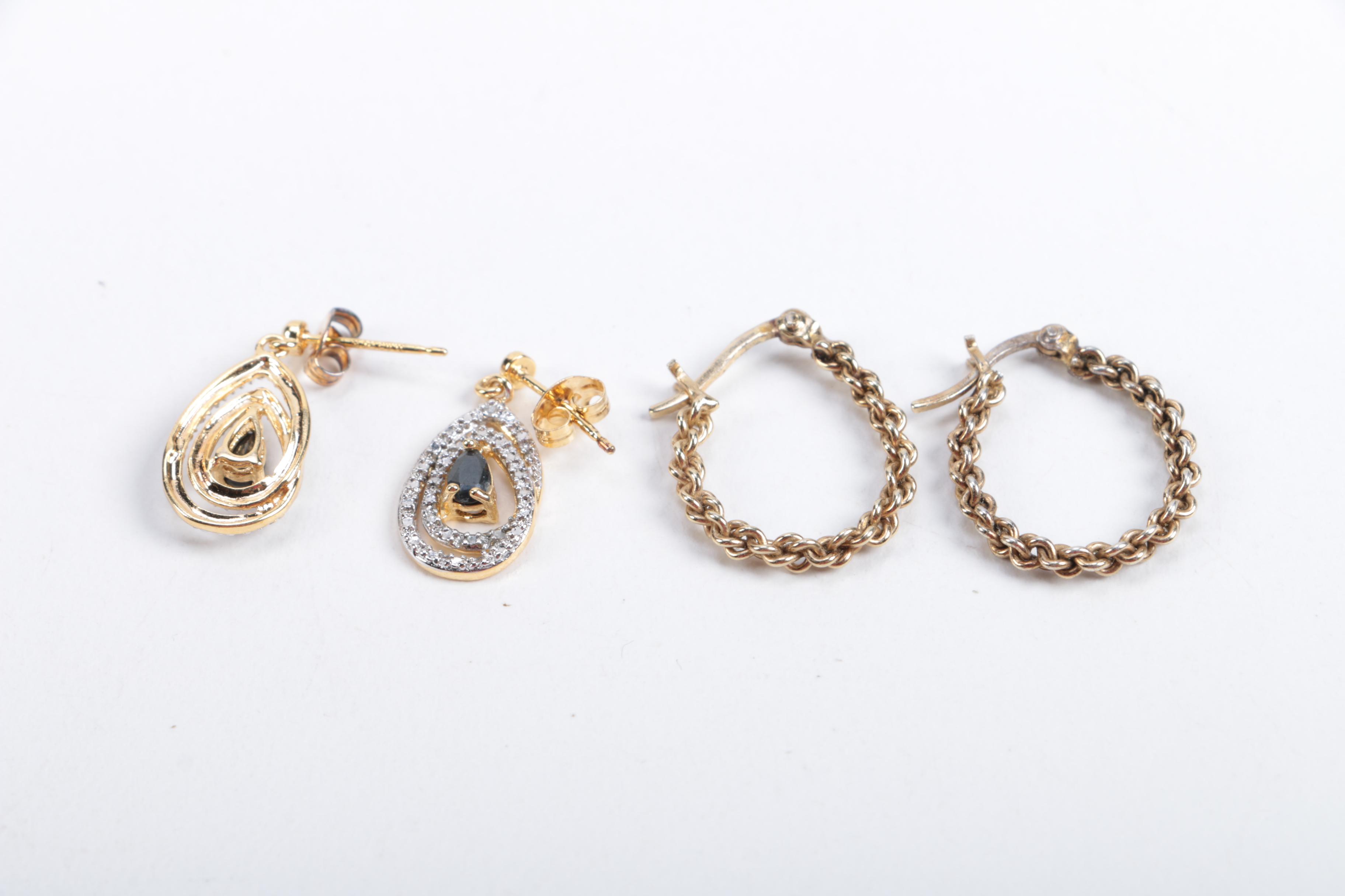 Sterling Earrings and Rings Including Diamonds