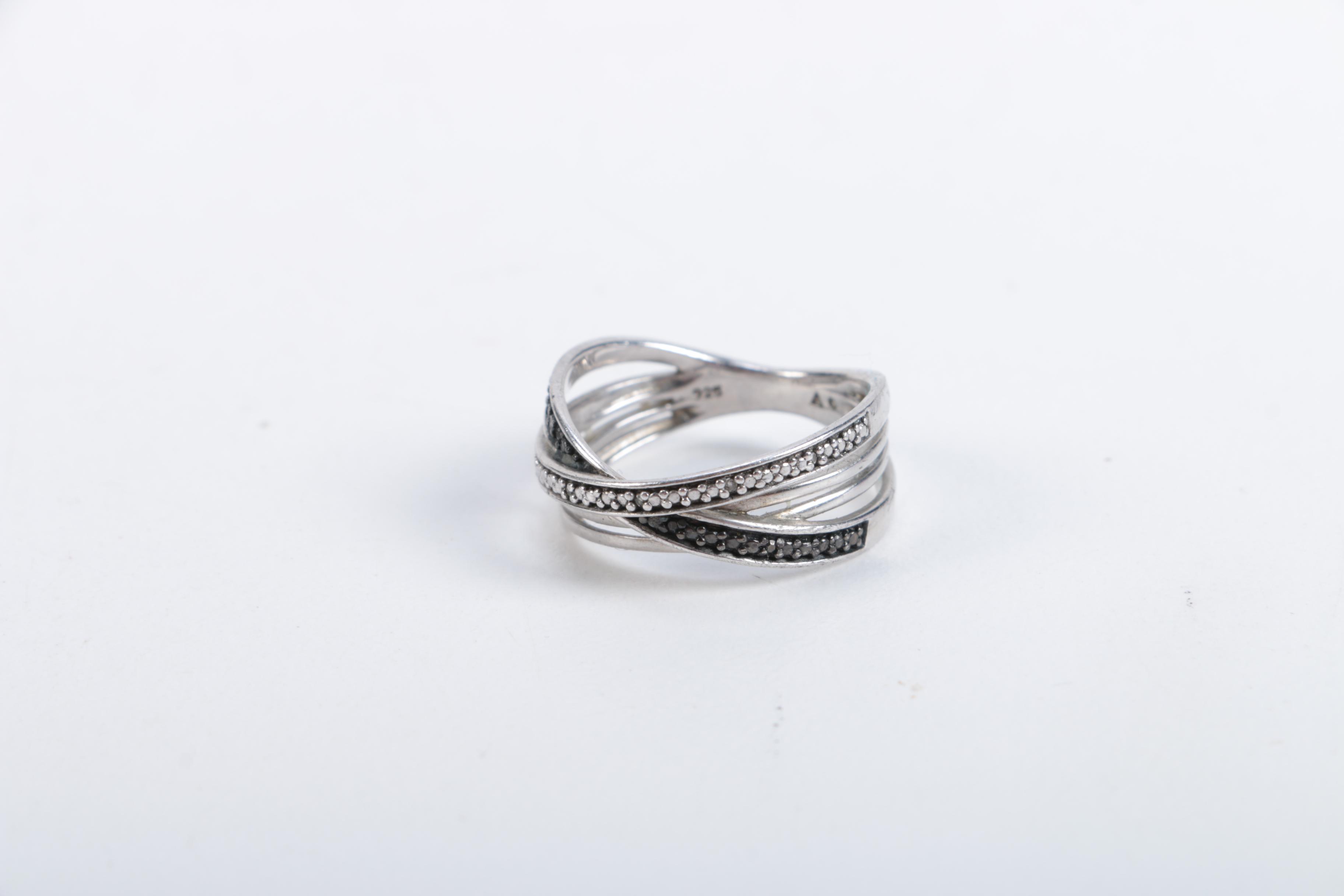 Sterling Silver Rings Including Diamonds