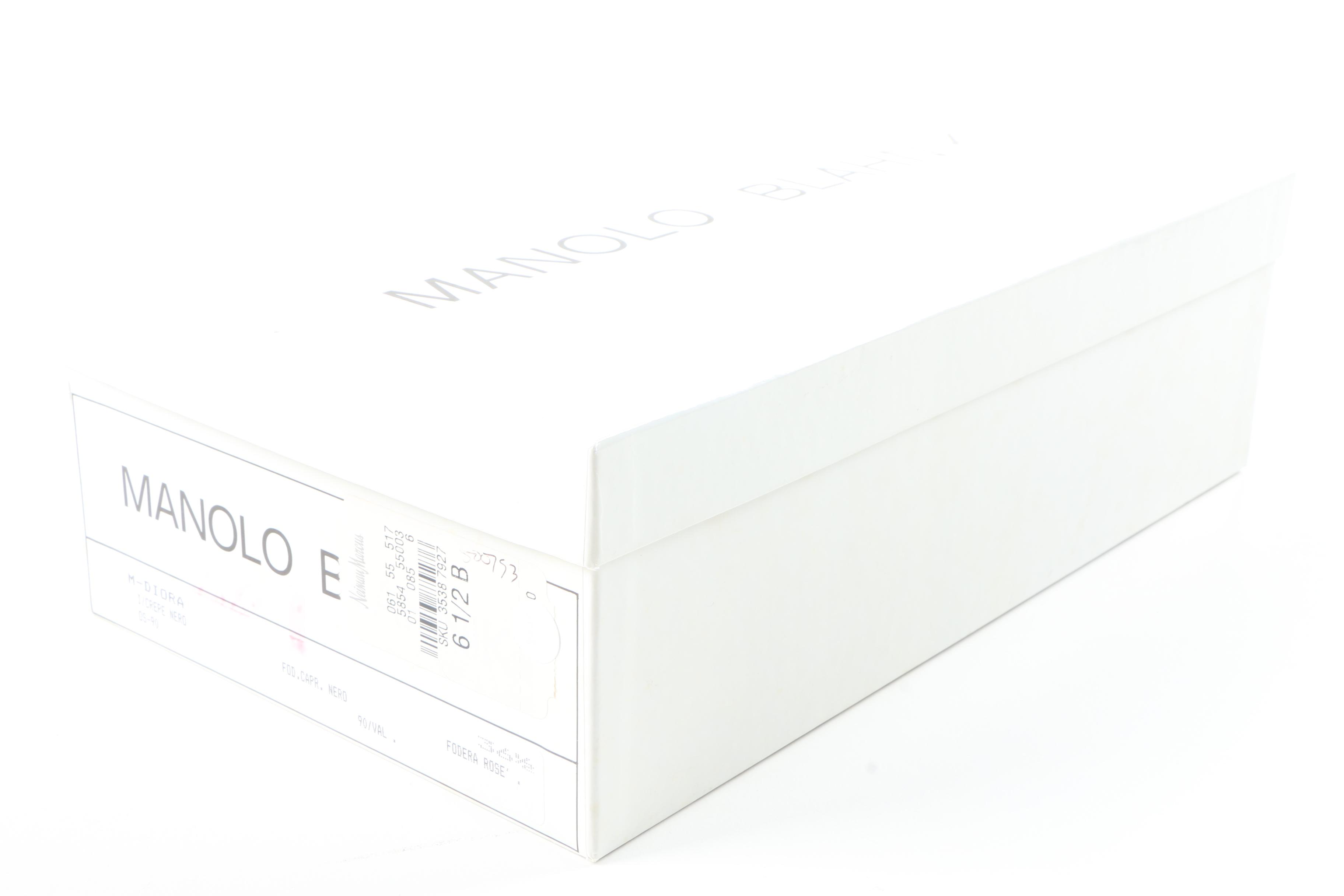 Manolo Blahnik Black Crepe Stilettos