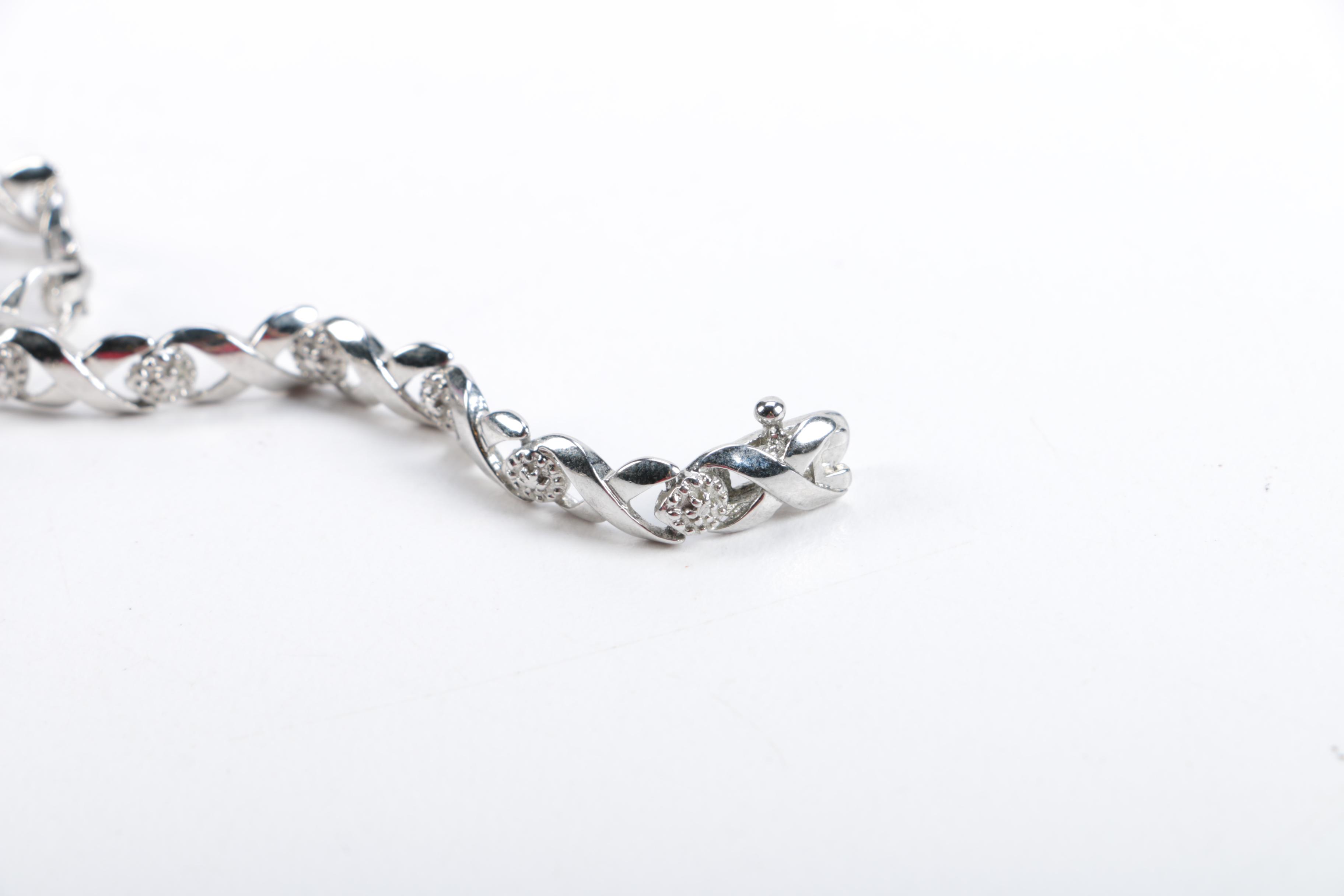 Bracelets Featuring Diamonds and Sterling Silver