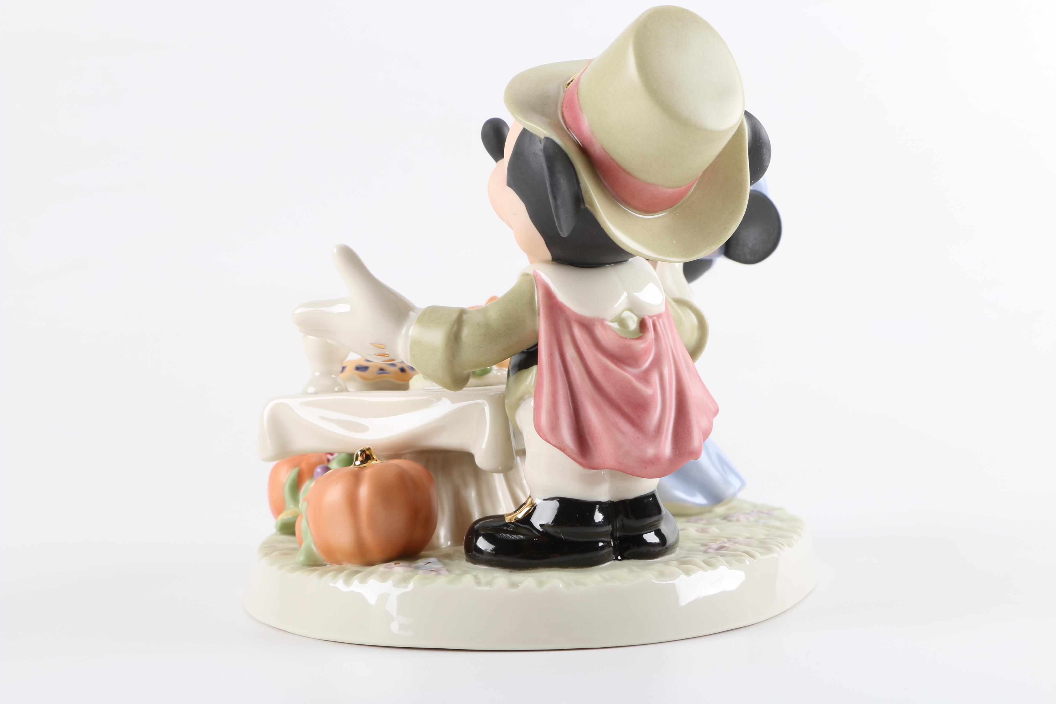 Lenox Porcelain Figurine of Mickey and Minnie "Day of Thanksgiving"