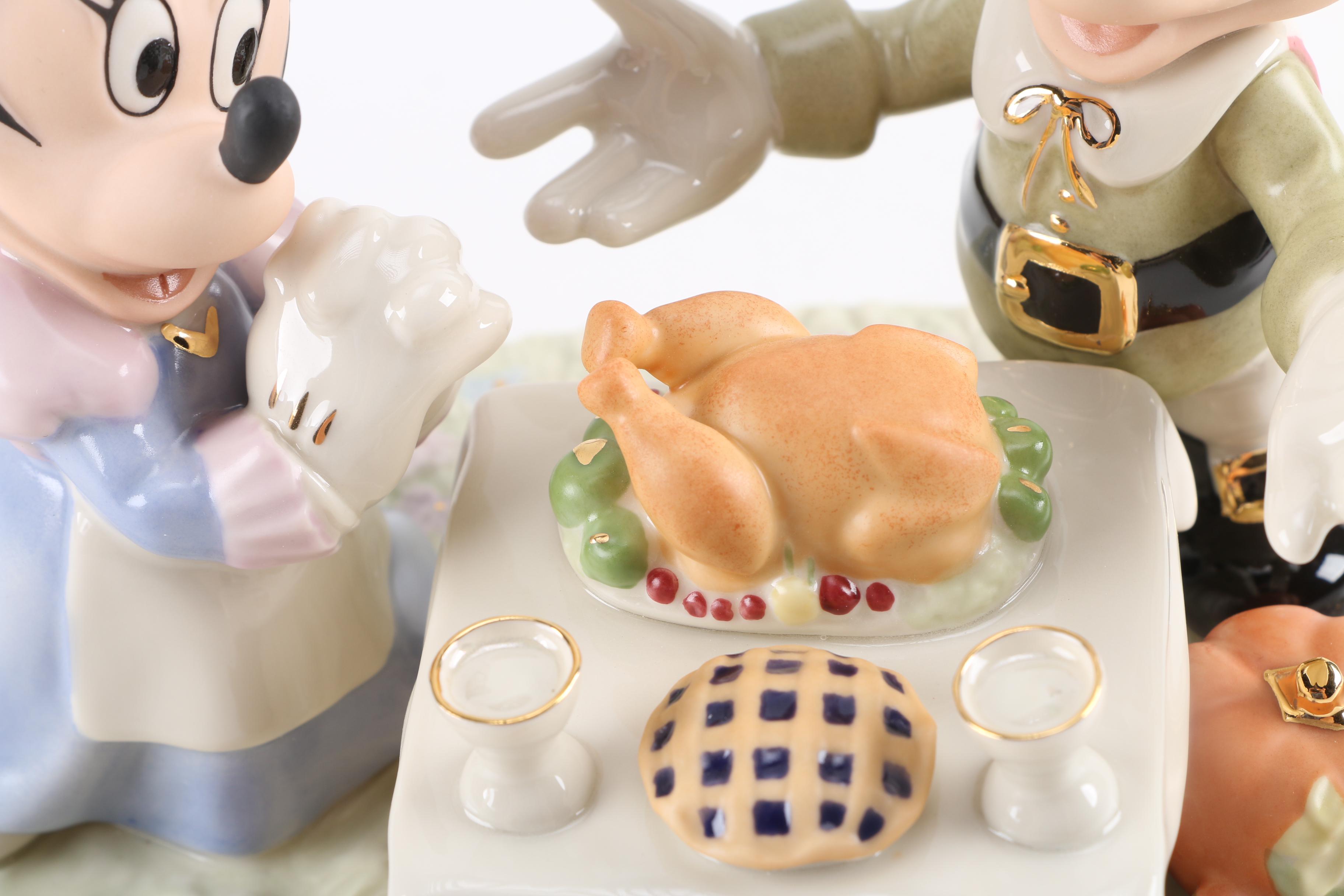 Lenox Porcelain Figurine of Mickey and Minnie "Day of Thanksgiving"