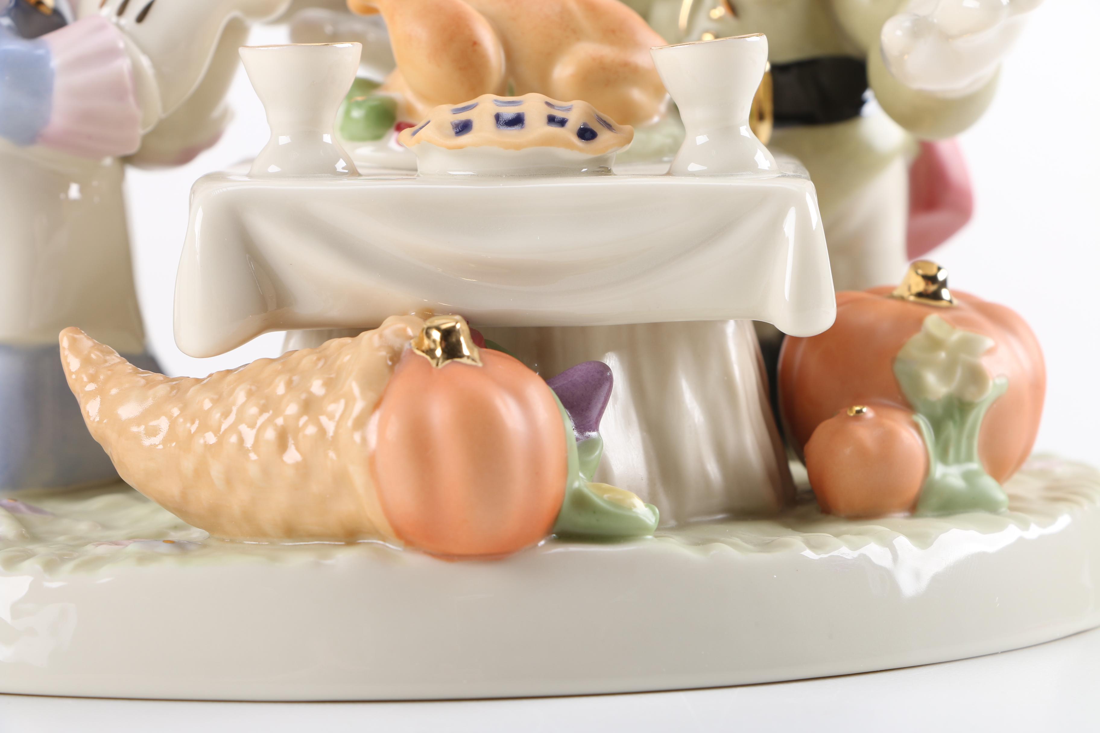 Lenox Porcelain Figurine of Mickey and Minnie "Day of Thanksgiving"
