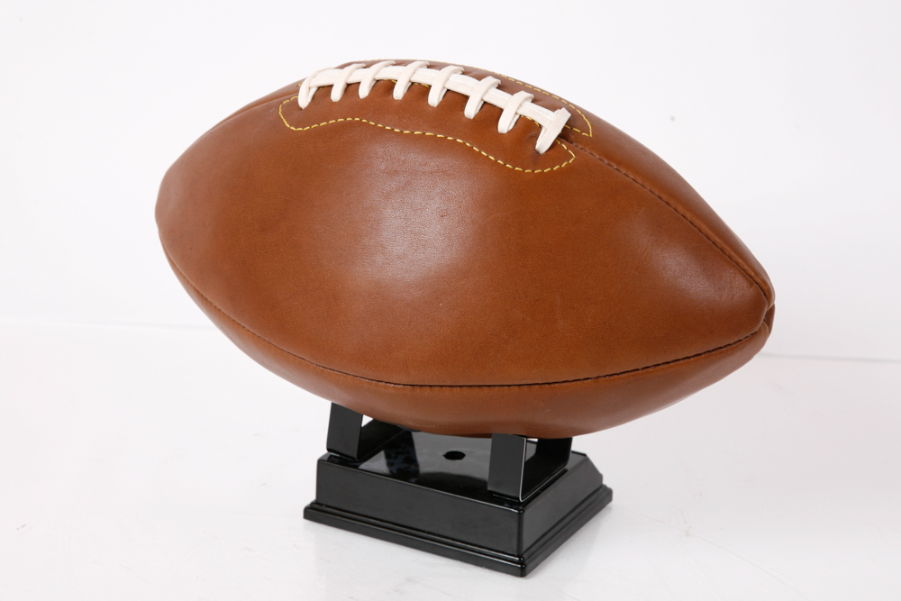 Jim Brown Autographed Old Style Football with COA by Upper Deck