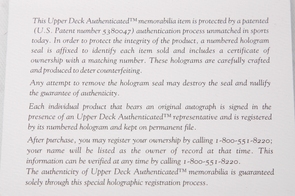 Jim Brown Autographed Old Style Football with COA by Upper Deck