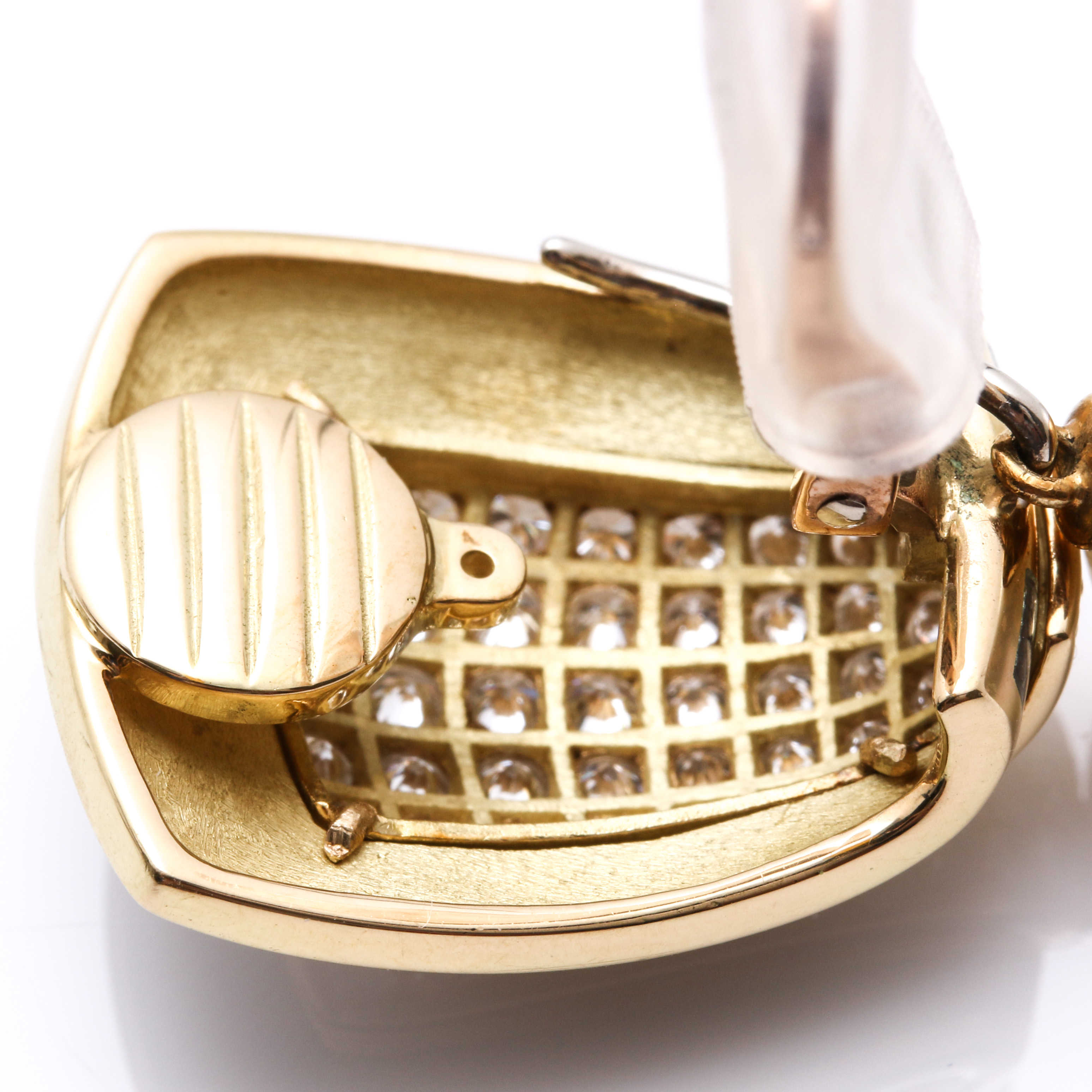 Leo De Vroomen 18K Yellow Gold 4.16 CTW Diamond, South Sea Pearl and Enamel Drop Earrings