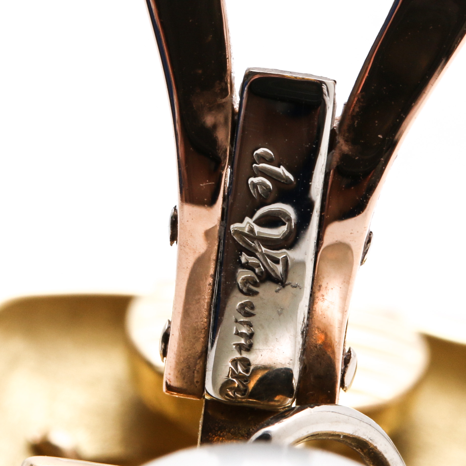 Leo De Vroomen 18K Yellow Gold 4.16 CTW Diamond, South Sea Pearl and Enamel Drop Earrings