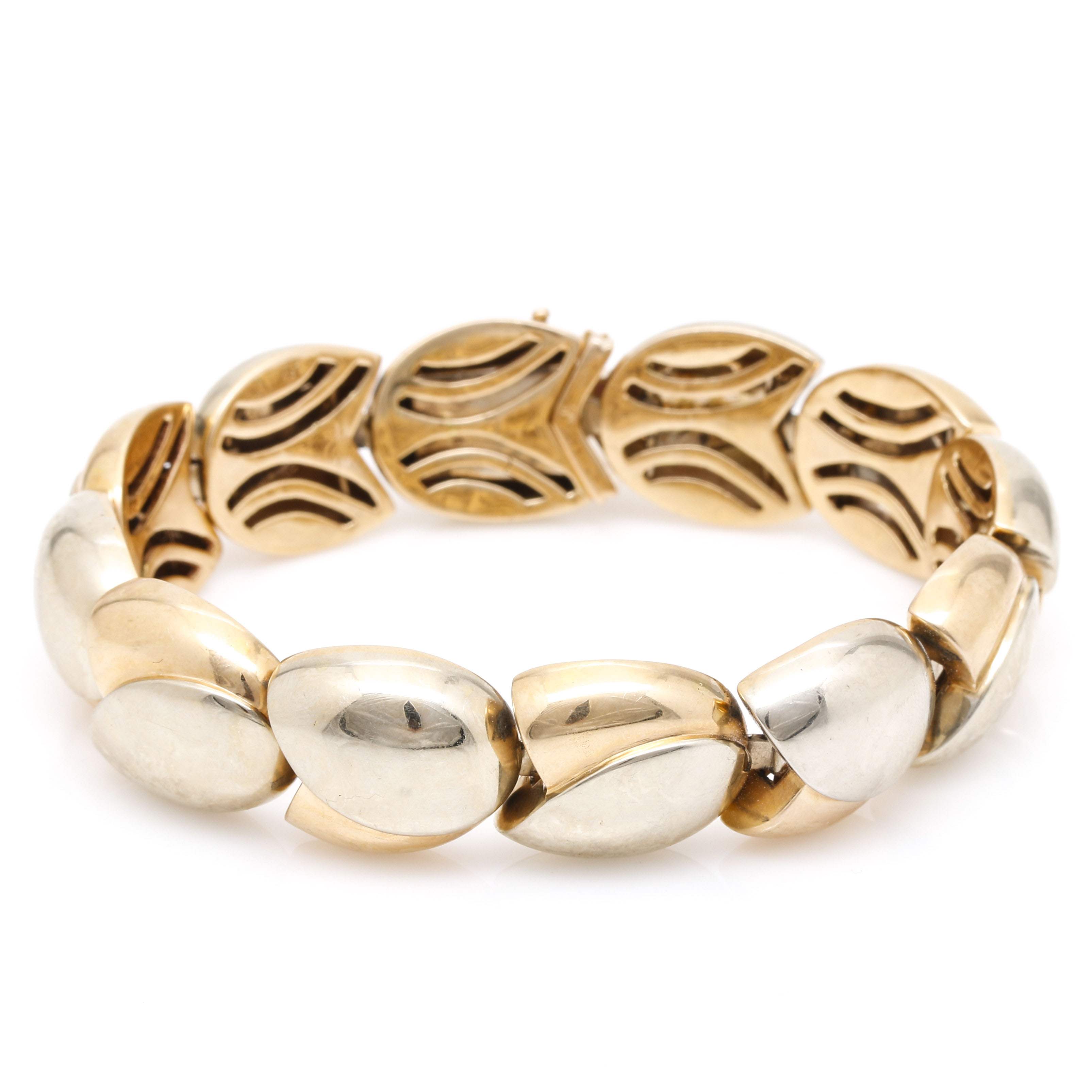 18K Two-Tone Yellow Gold Ruby Tulip Bracelet