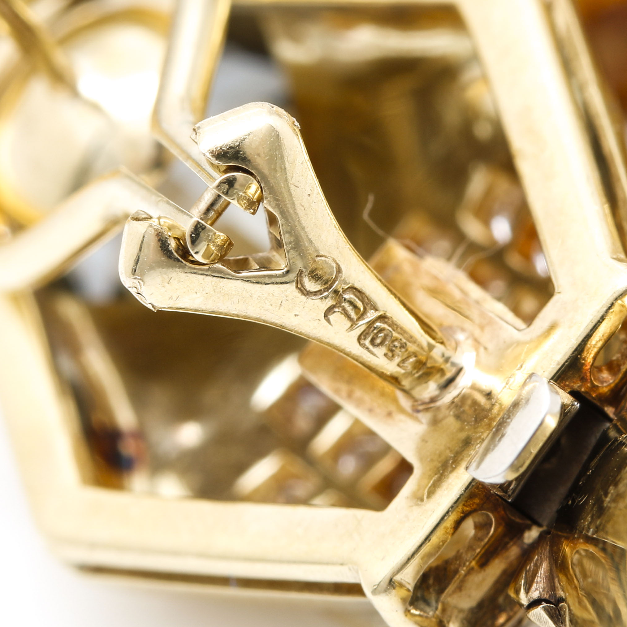 18K Two-Tone Gold Diamond, Citrine, and Blue Topaz, and Onyx Convertible Stud or Drop Earrings