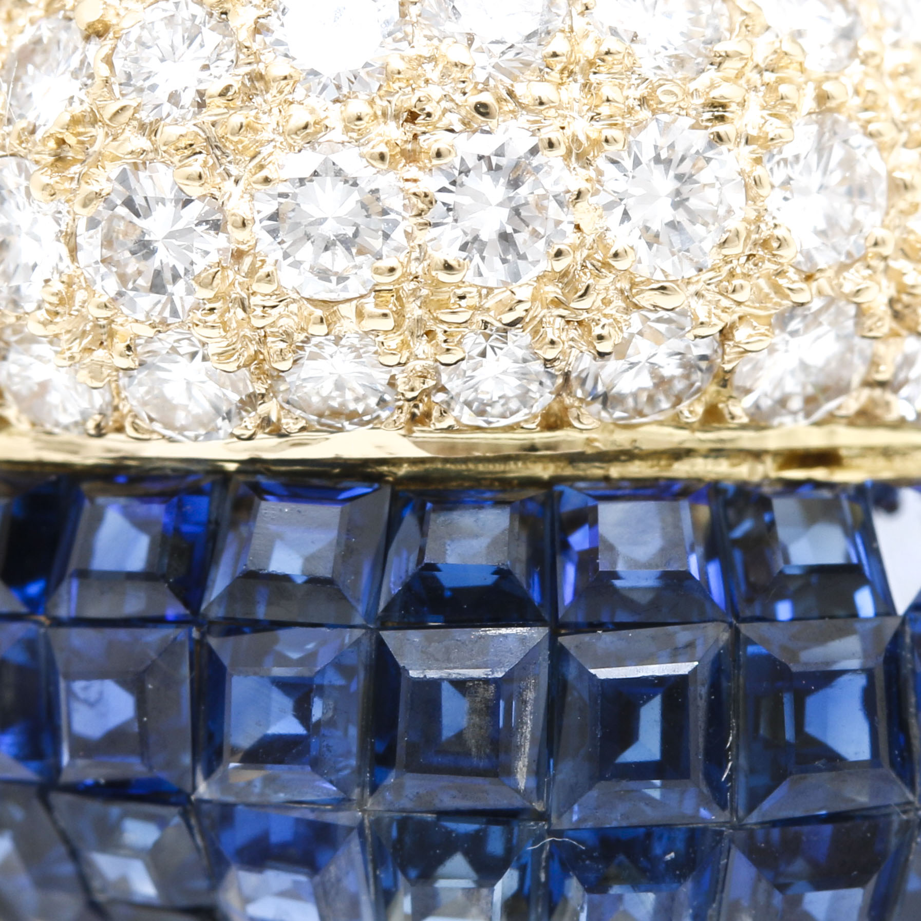 18K Yellow Gold 4.00 CTW Blue Sapphire and 2.02 CTW Diamond Ring