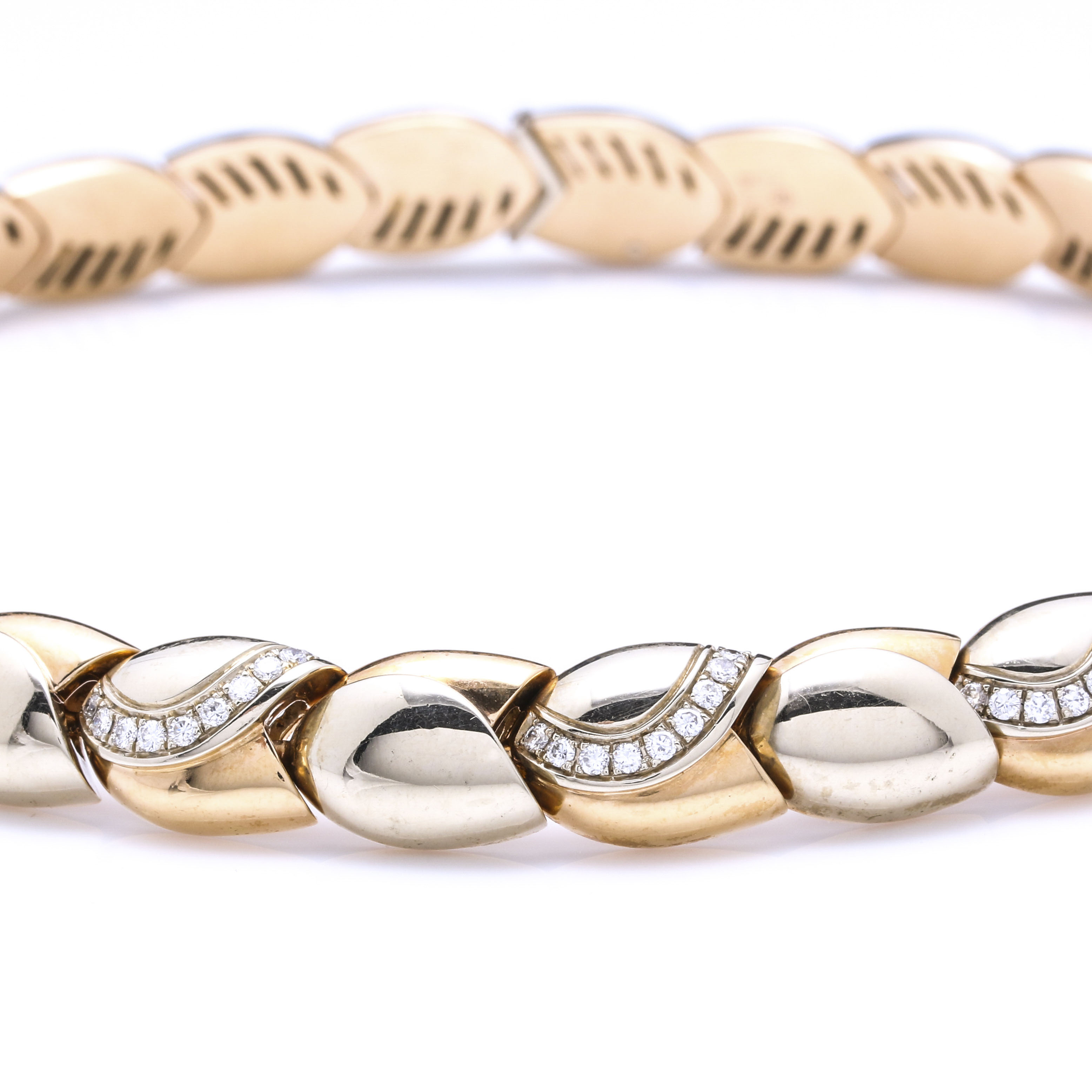 18K Two Tone Gold 1.41 CTW Diamond Tulip Choker