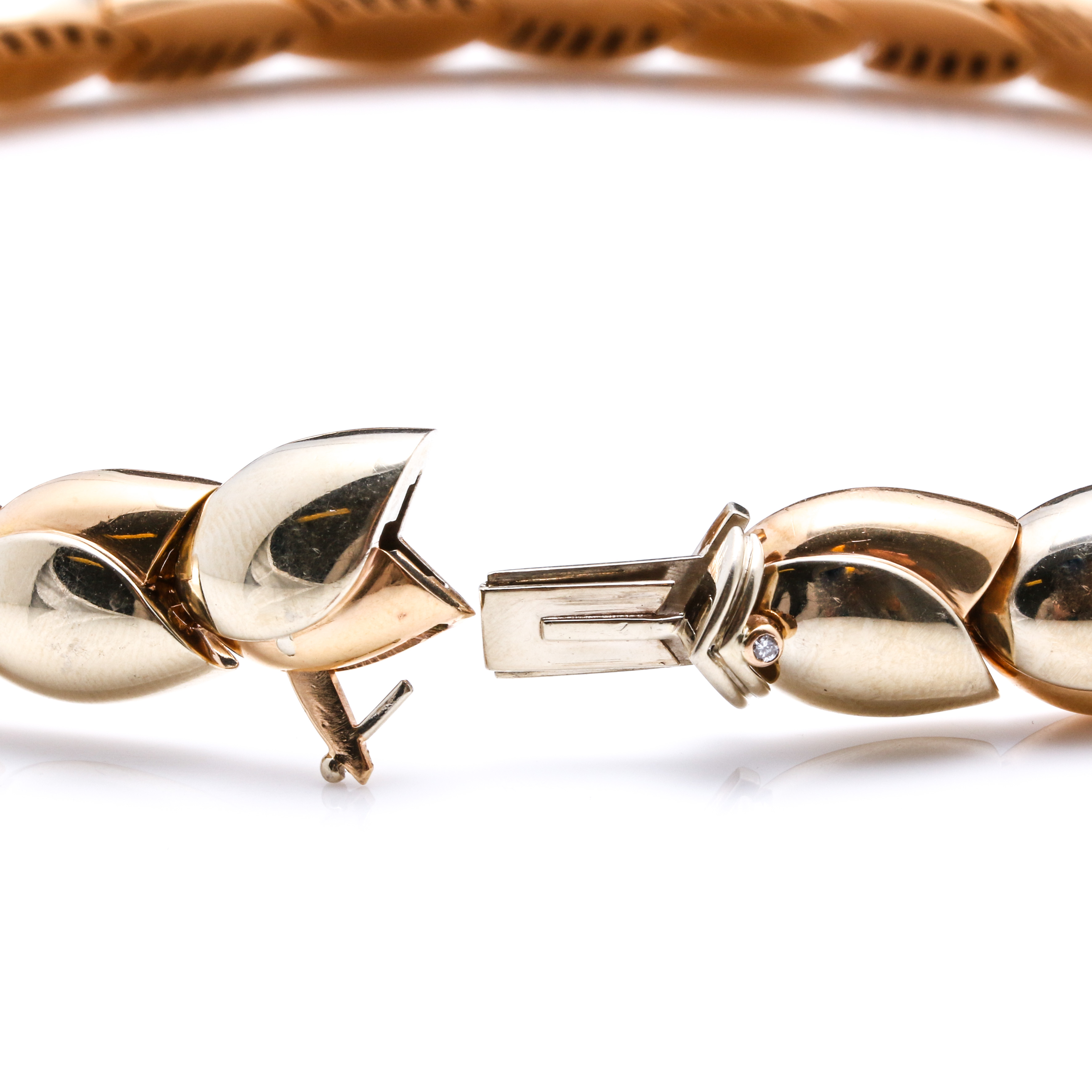 18K Two Tone Gold 1.41 CTW Diamond Tulip Choker