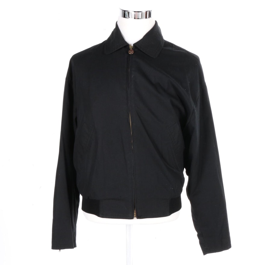 Black Versace Zip-Up Jacket with Rainbow Colored Logo