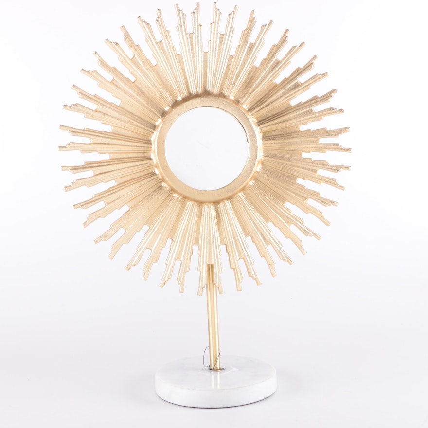 Sun Mirror with Marble Base