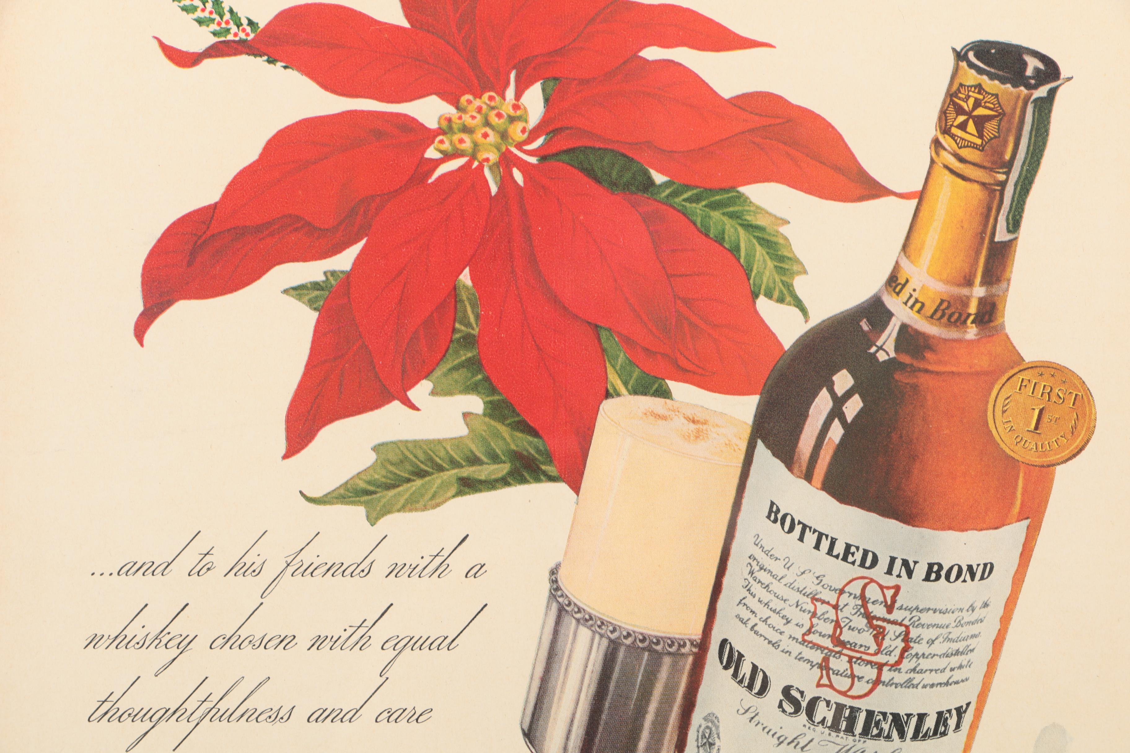 1941 Old Schenley Whiskey Offset Lithograph Advertisement