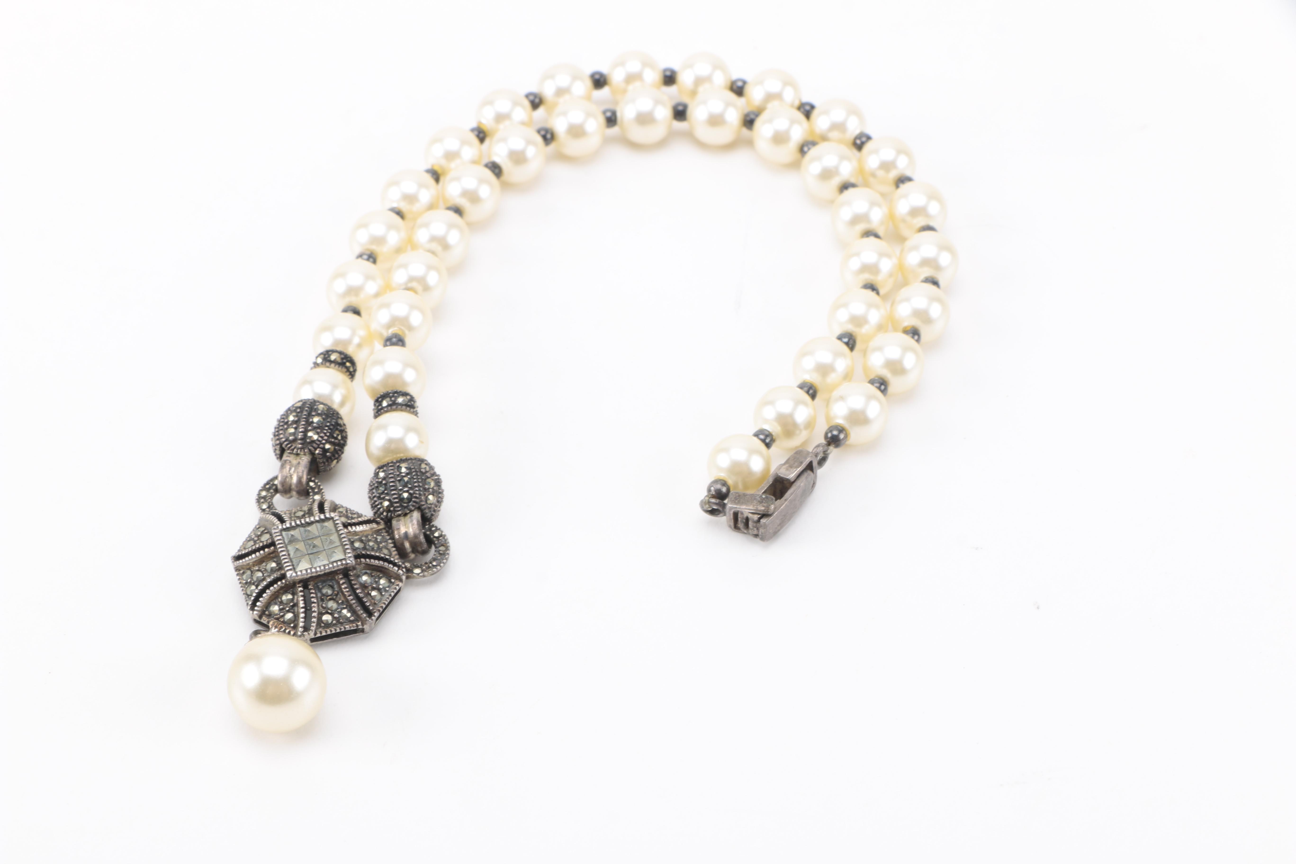 Sterling Silver Jewelry Including a Diamond Bracelet