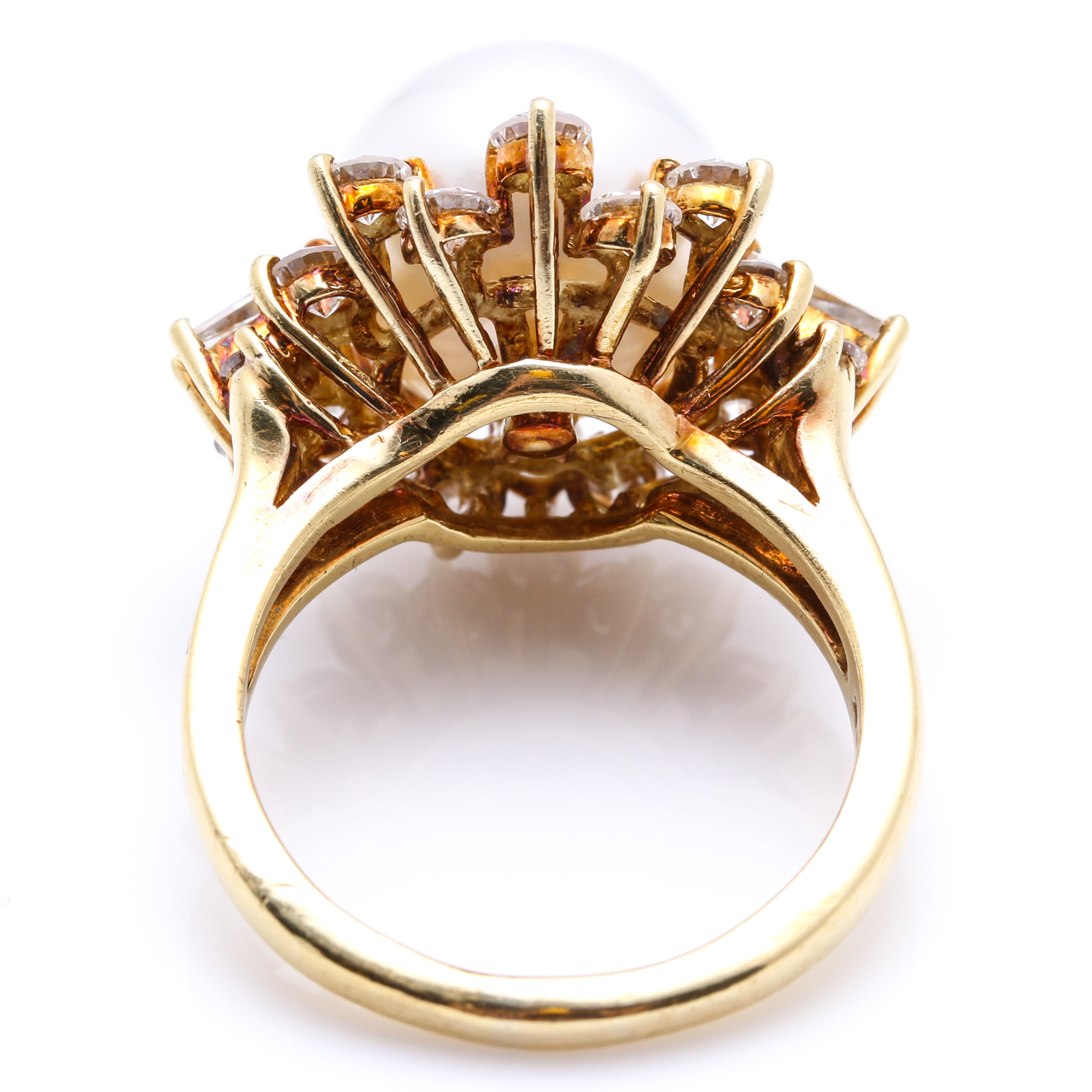 18K Yellow Gold South Sea Pearl and 2.00 CTW Diamond Ring