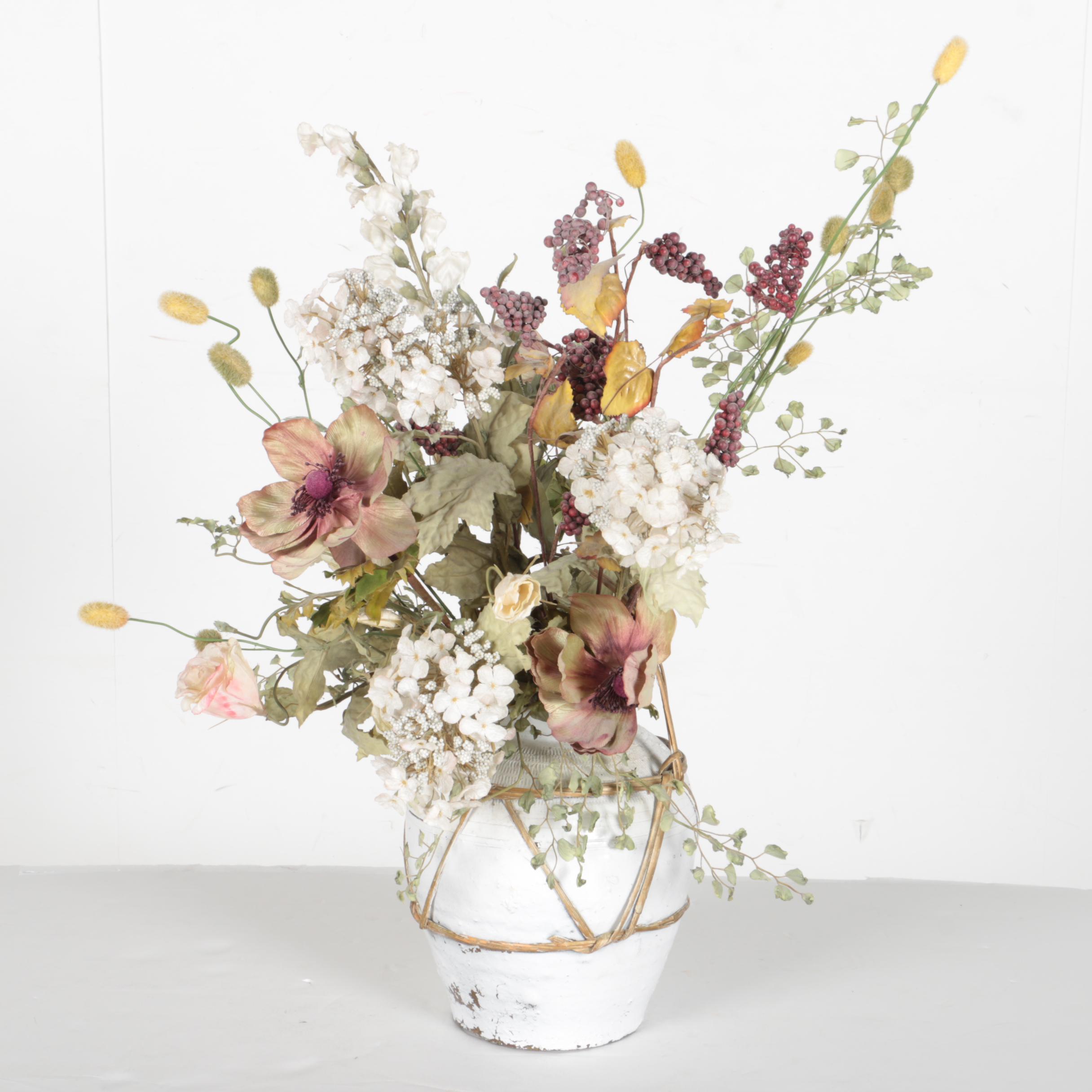 Faux Floral Arrangement and Vase