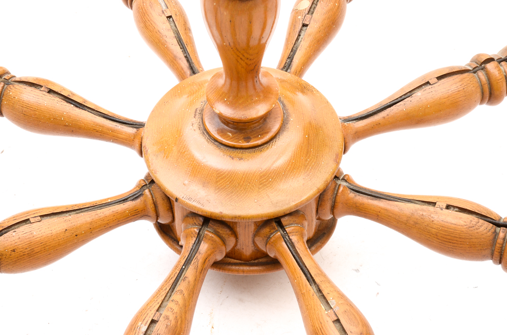 Large Turned Oak Chandelier