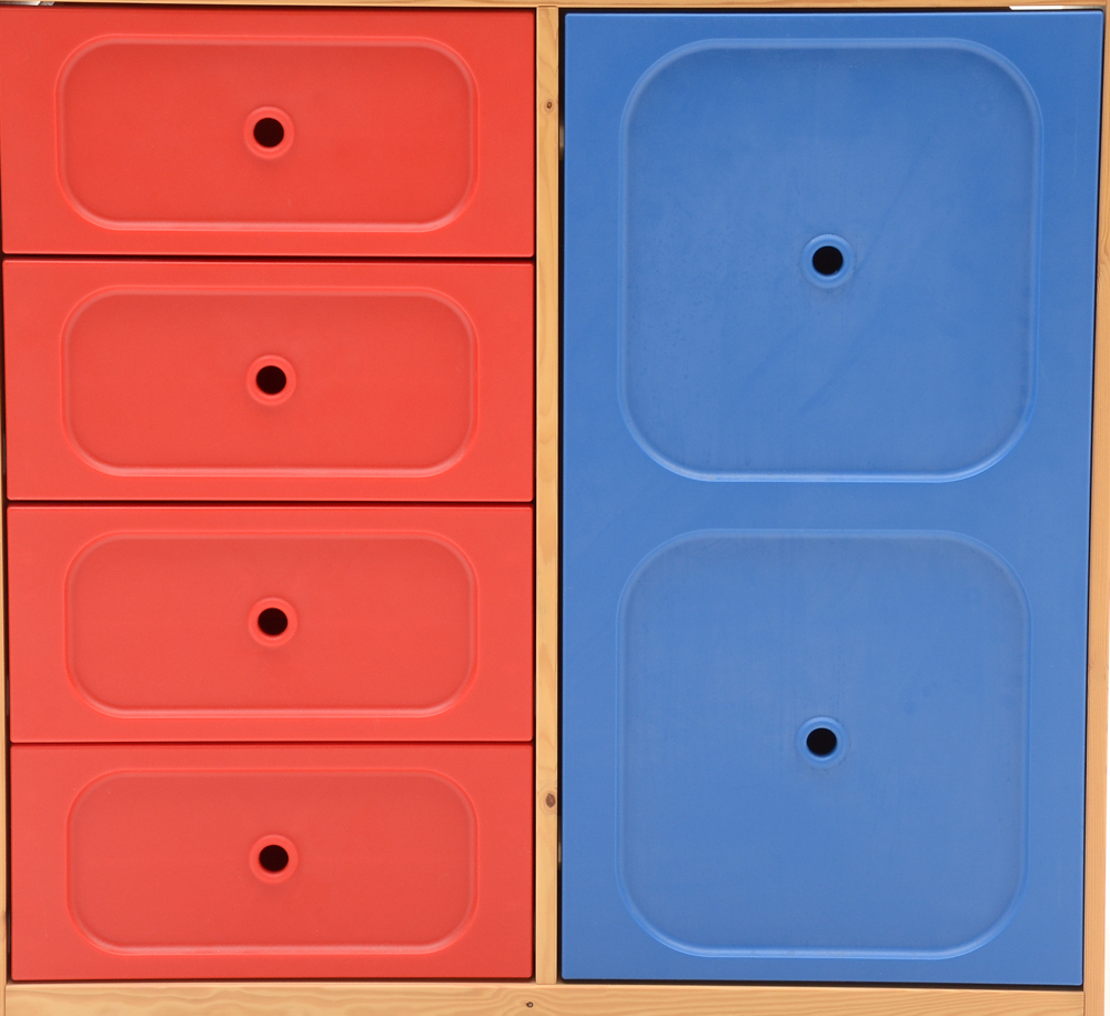 Pine Wood Color-Block Dresser