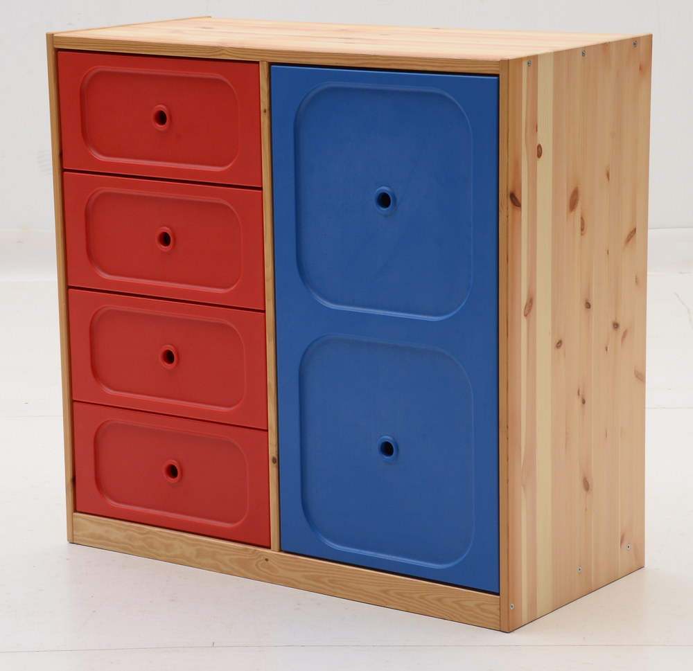 Pine Wood Color-Block Dresser