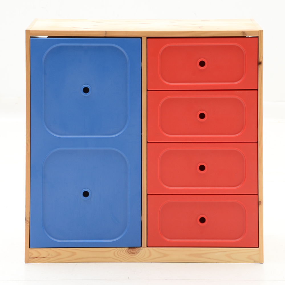 Pine Wood Color-Block Dresser