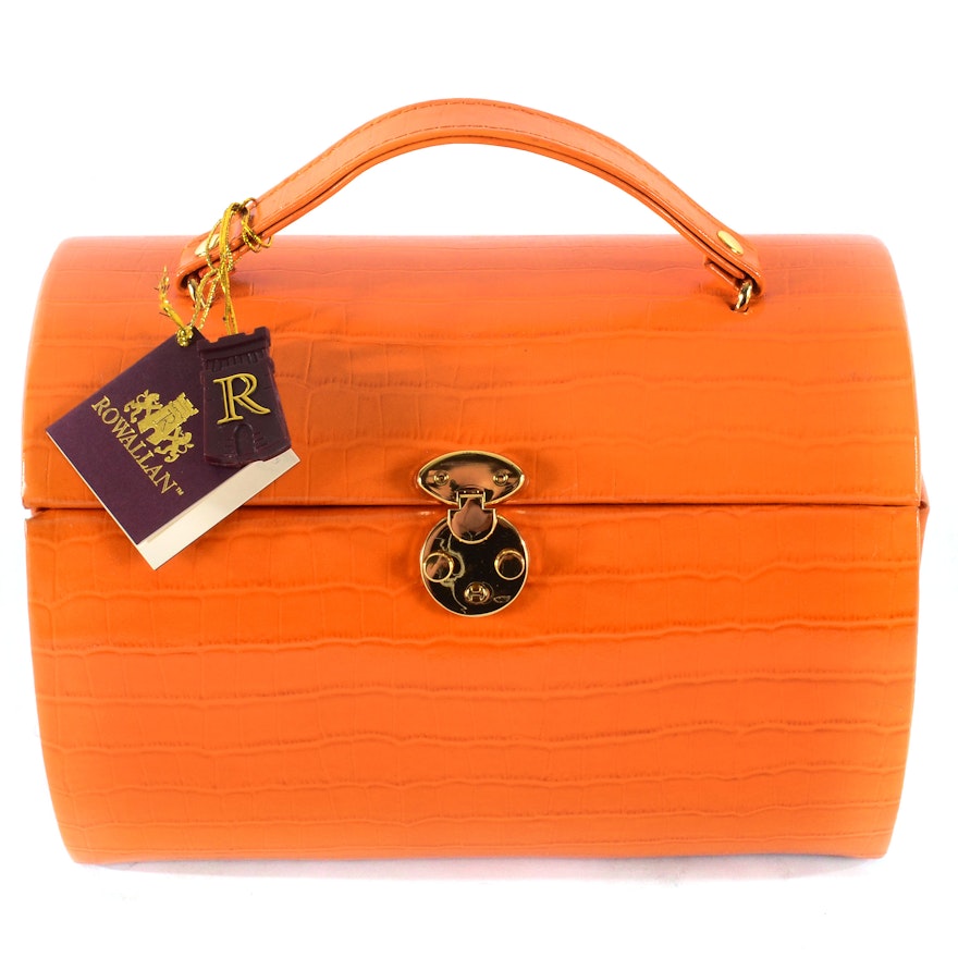 Rowallan Orange Patent Leather Jewelry Case