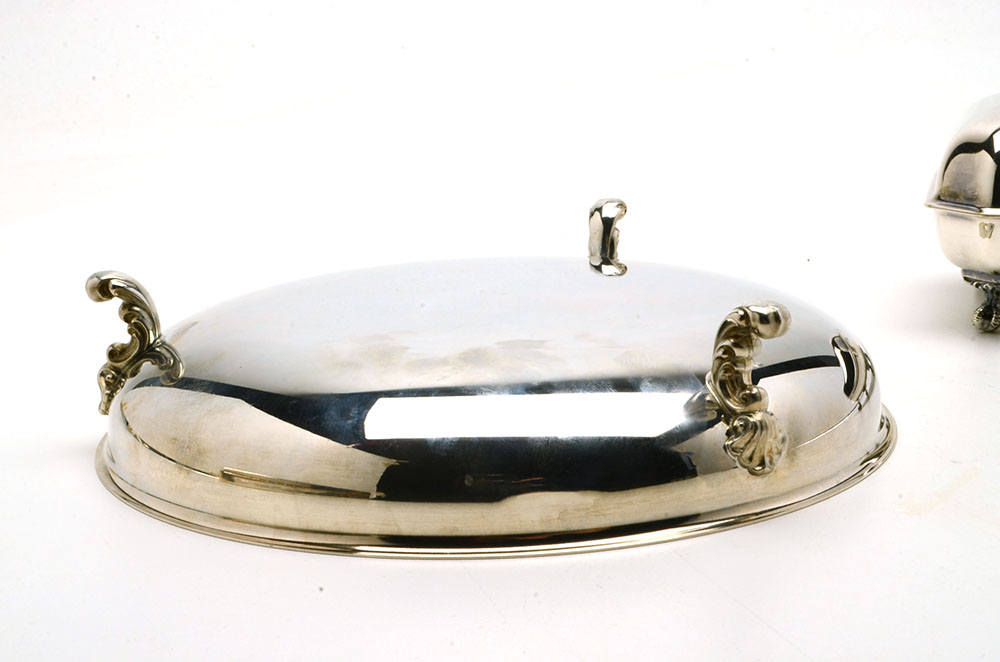 Two Silver-Plated Serving Trays and Bowl