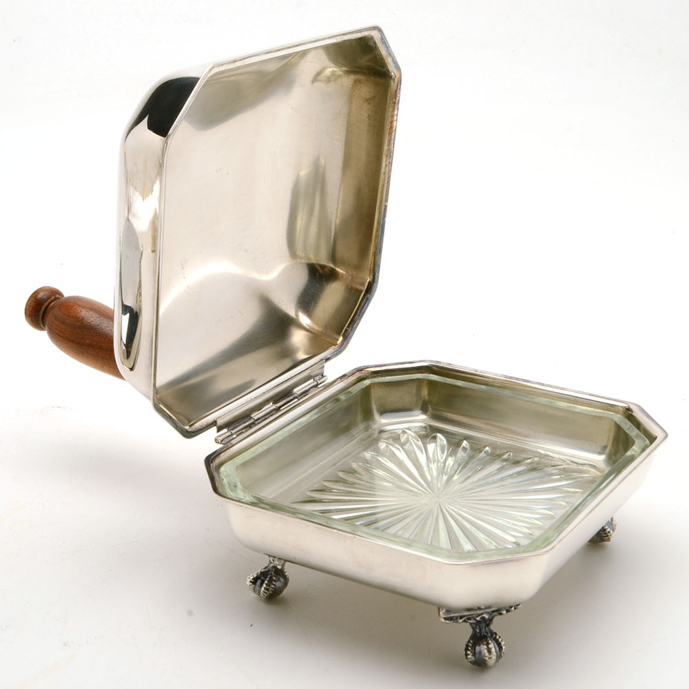 Two Silver-Plated Serving Trays and Bowl