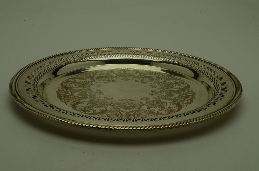 Two Silver-Plated Serving Trays and Bowl