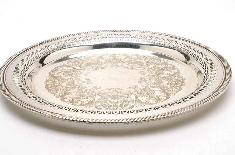 Two Silver-Plated Serving Trays and Bowl
