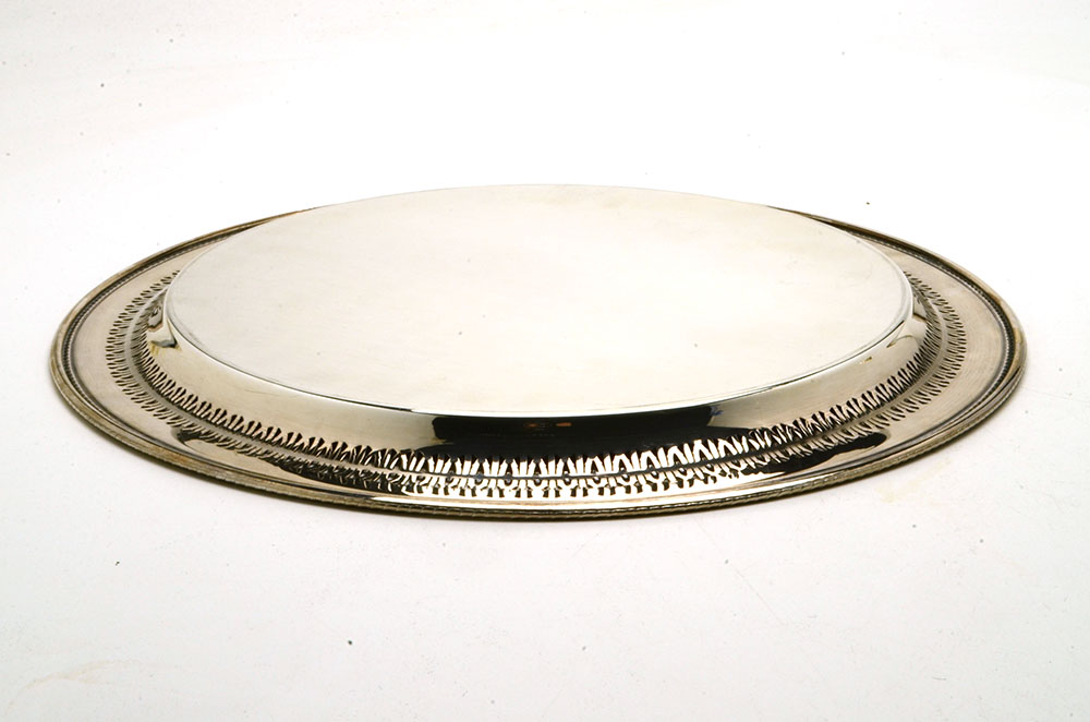 Two Silver-Plated Serving Trays and Bowl