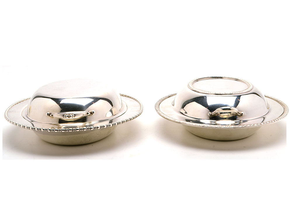 Three Silver Plated Covered Vegetable Dishes