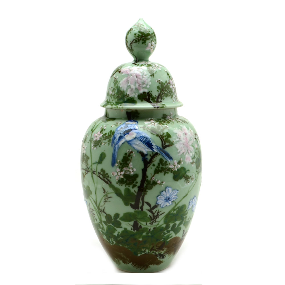 Hand Painted Chinese Temple Jar