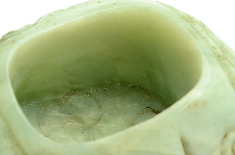 Chinese Carved Bowenite Elephant with Figural Lid