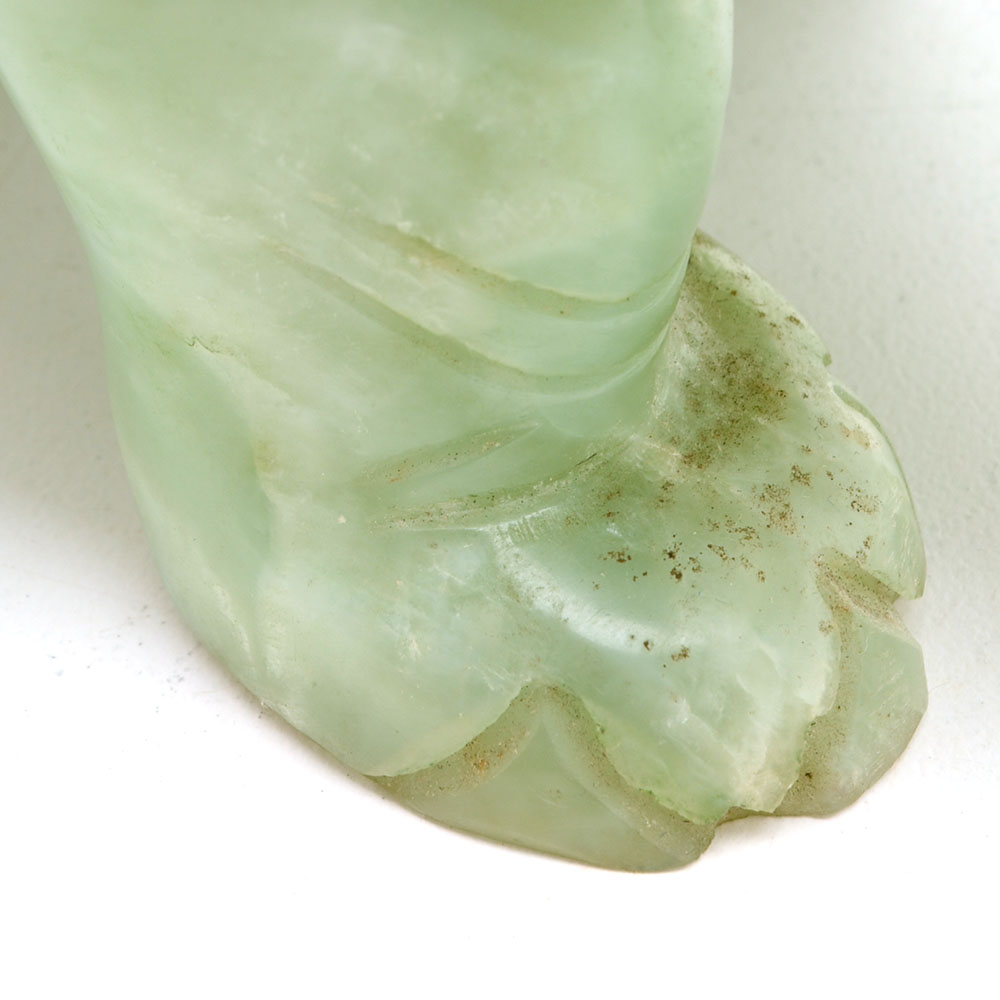 Chinese Carved Bowenite Elephant with Figural Lid