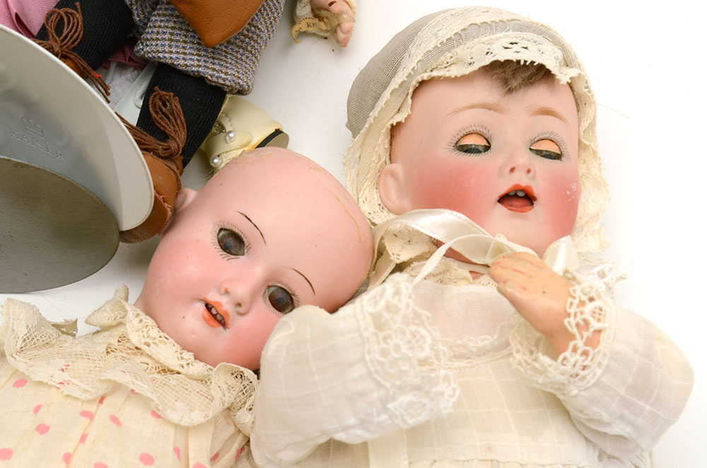 Collection of Porcelain Dolls some Antique