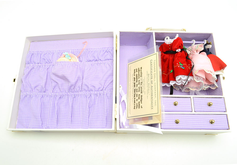 Group of Nine Collectable Dolls with Two Doll Cases