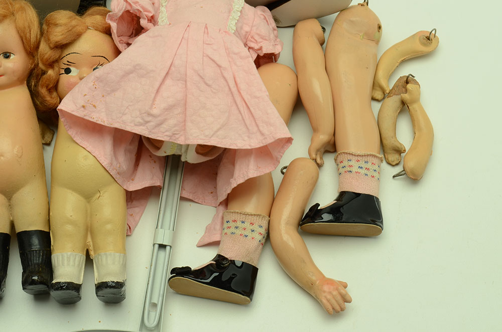 Collection of Assorted Composition and Kewpie Style Dolls