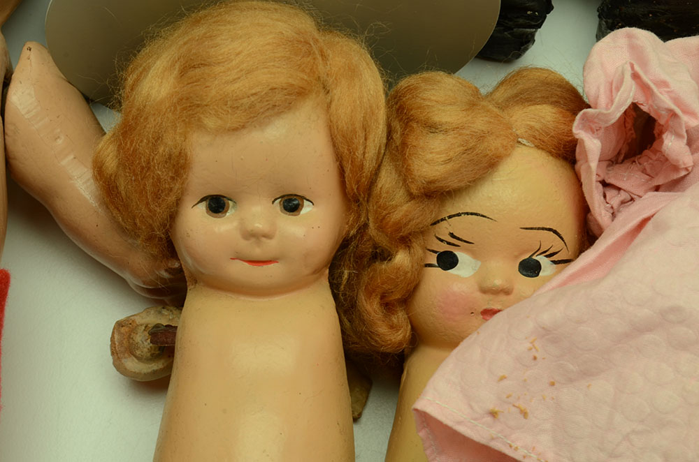 Collection of Assorted Composition and Kewpie Style Dolls